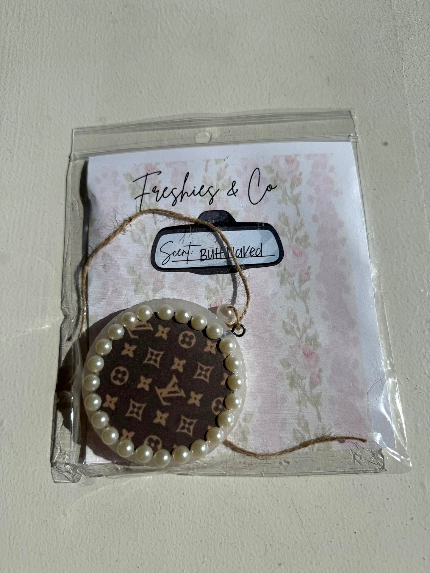 LV Car Freshie with pearls