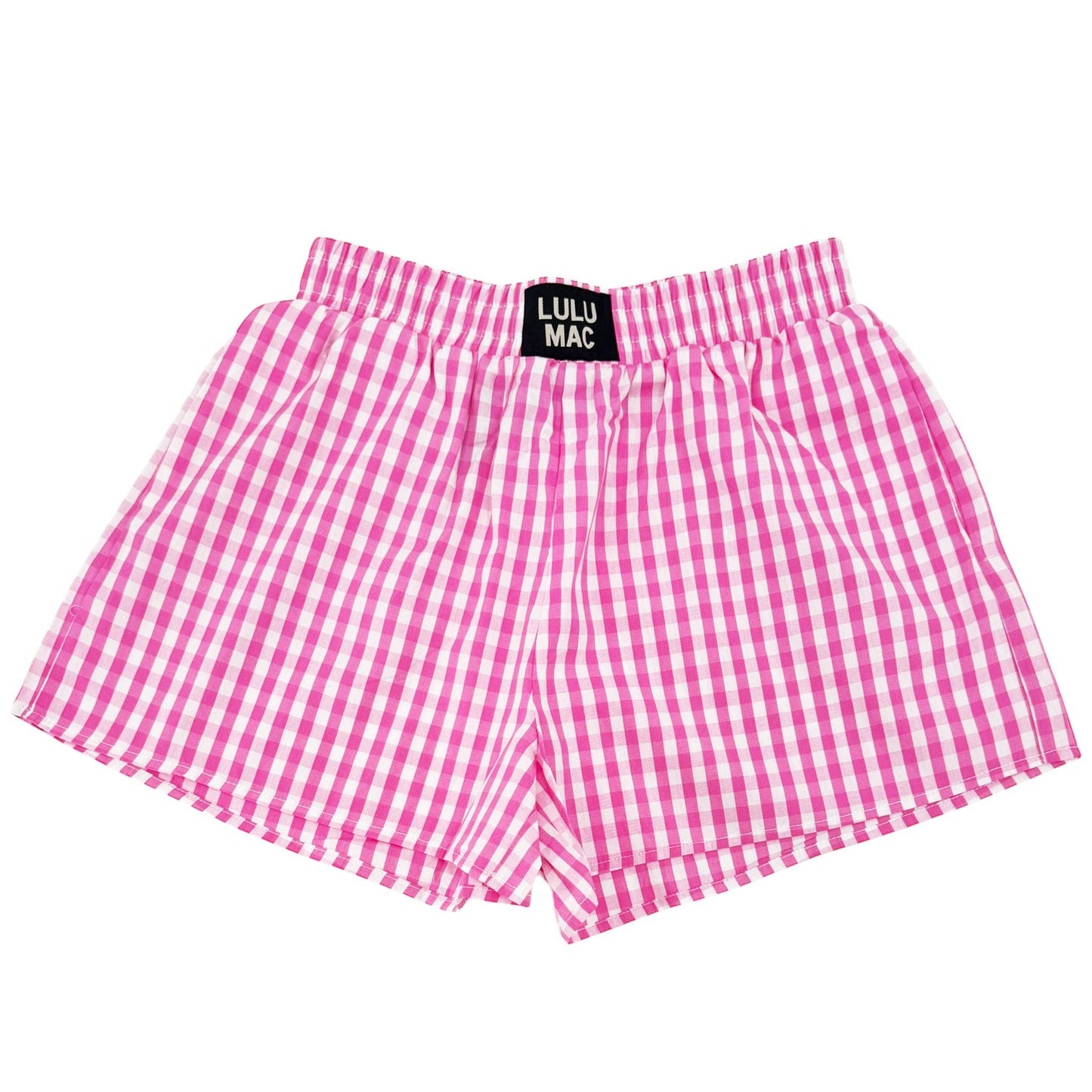 BXGH-PINK GINGHAM BOXER SHORT: PINK / Large