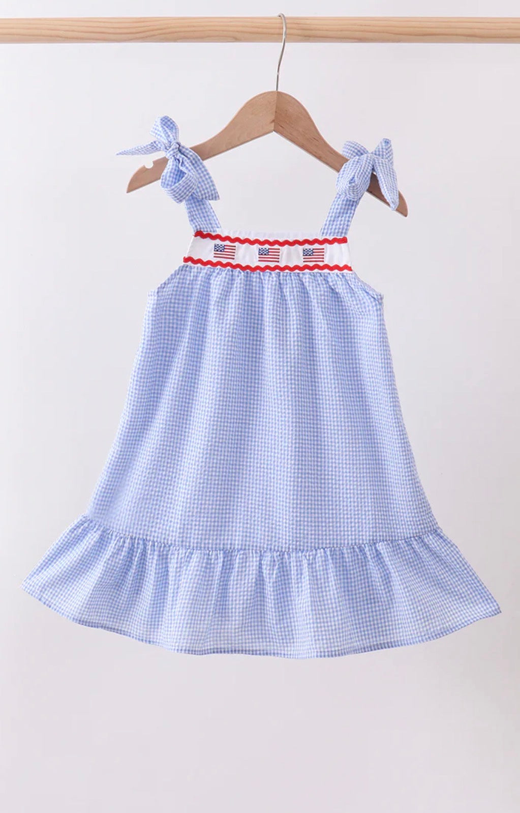 Blue Flag Ruffle Dress
