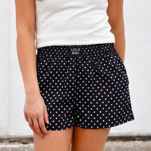BLACK MINI POLKA DOT BOXER